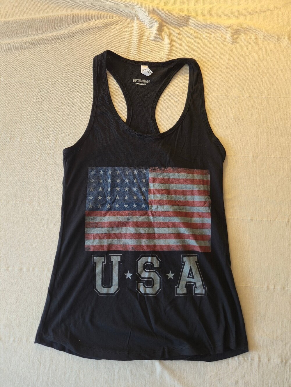 Fifth Sun USA Flag Racerback Tank Top Medium New
